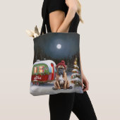 Winter Boxer Caravan Kerstavontuur Tote Bag (Dichtbij)