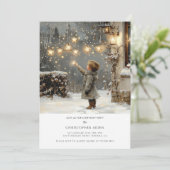 Winter Boy 1st Birthday Kaart (Staand voorkant)