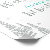 Winter Boy 1st Birthday Party Welkomstteken Poster (Hoek)