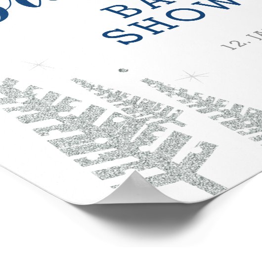 Winter Boy Baby shower Welcome Party Sign. Poster (Hoek)