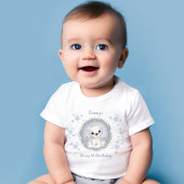 Winter Boy Beary 1e Verjaardag Schattige Blauw Pol