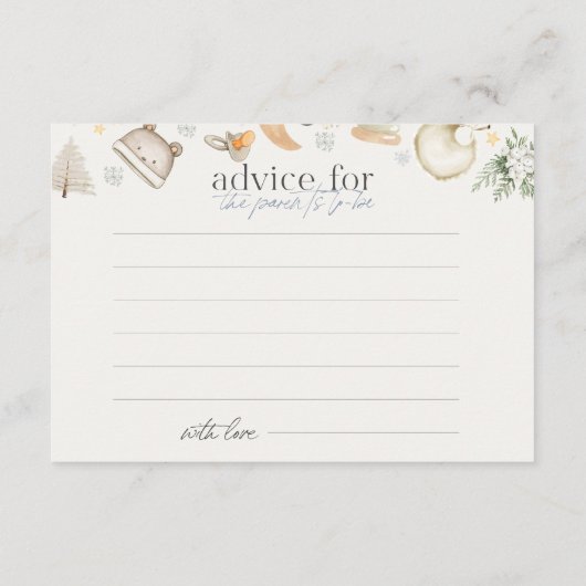 Winter Boy Blue Predictions Advies Baby shower Informatiekaartje (Achterkant)