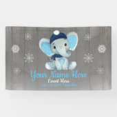 Winter Boy Elephant Backdrop NavySnowflakes Banner (Horizontaal)