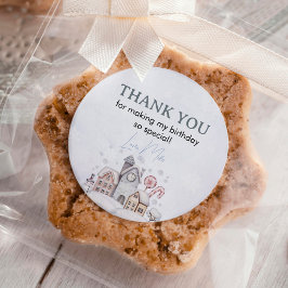 Winter Boy Onderland Verjaardag Classic Round Stic Ronde Sticker