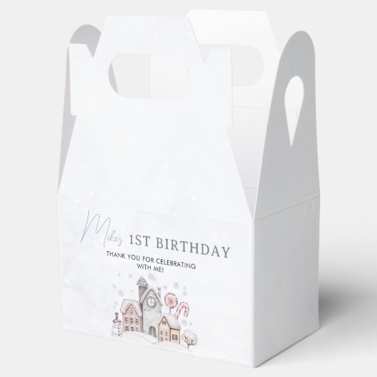 Winter Boy Onederland Eerste Verjaardag Favoriet B Bedankdoosjes (Geopend)