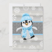 Winter Boy Penguin Invitation voor Boy Baby shower Kaart (Achterkant)