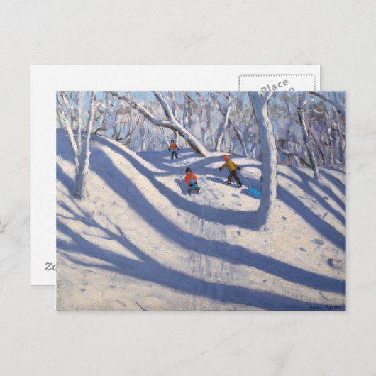 Winter Bramcote Nottingham 2009 Briefkaart (Voorkant / Achterkant)