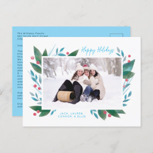 Winter Branch and Berries Photo Holiday Briefkaart