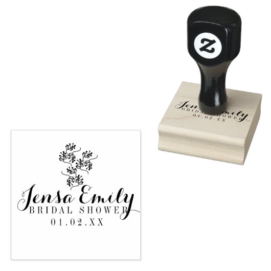 Winter Branch Logo Bruiloft Favor   Rubberstempel (Gestempeld)