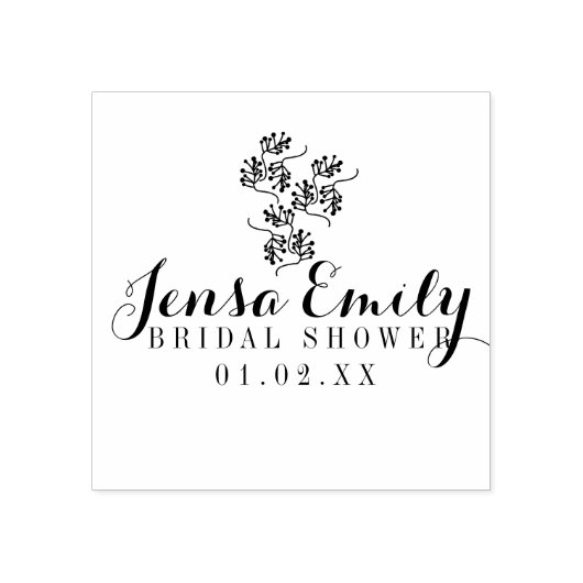 Winter Branch Logo Vrijgezellenfeest Favor Rubberstempel (Afrduk)