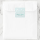 Winter Branch Snow Flower Wedding Bedankt Vierkante Sticker (Tas)