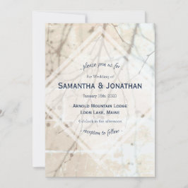 Winter Branch Sunwashed Wedding Invitation Kaart