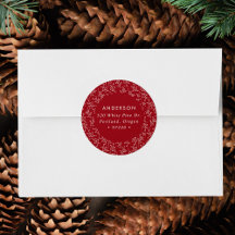 Winter Branches Cranberry Holiday Return Address