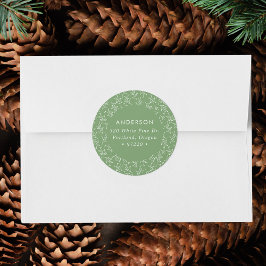 Winter Branches Green Holiday Return Address Label