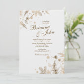 Winter Branches Huwelijksuitnodiging Kaart (Staand voorkant)