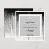 Winter Branches in Black White Wedding Invitation Kaart (Voorkant / Achterkant)