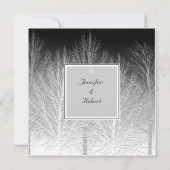 Winter Branches in Black White Wedding Invitation Kaart (Achterkant)