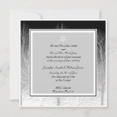 Winter Branches in Black White Wedding Invitation Kaart (Voorkant)