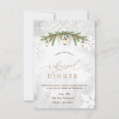 Winter Branches Lantaarn Snowflake Repetitie Diner Kaart (Voorkant)