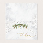 Winter Branches Lantaarn Snowflakes Dank u kaart Visitekaartje (Buitenkant ongevouwen)