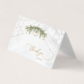 Winter Branches Lantaarn Snowflakes Dank u kaart Visitekaartje (Voorkant)