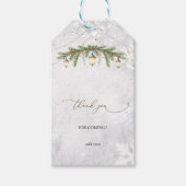 Winter Branches Lantaarn Snowflakes Wedding Cadeaulabel (Voorkant)