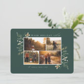 Winter Branches Vakantie Fotokaart Feestdagenkaart (Staand voorkant)