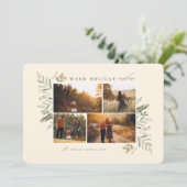 Winter Branches Vakantie Fotokaart Feestdagenkaart (Staand voorkant)