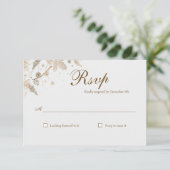 Winter Branches Wedding RSVP Kaart (Staand voorkant)