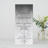 Winter Branches Zwart Wit Grijs Trouwprogramma Programmakaart (Staand voorkant)