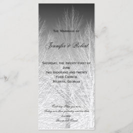 Winter Branches Zwart Wit Grijs Trouwprogramma Programmakaart