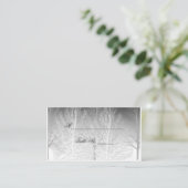 Winter Branches Zwart Wit Trouwplaats Kaart Plaatskaartje (Staand voorkant)