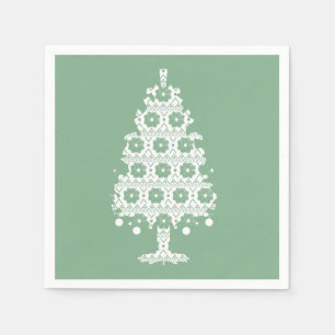 Winter Brei Kerstboom Papieren Servetten