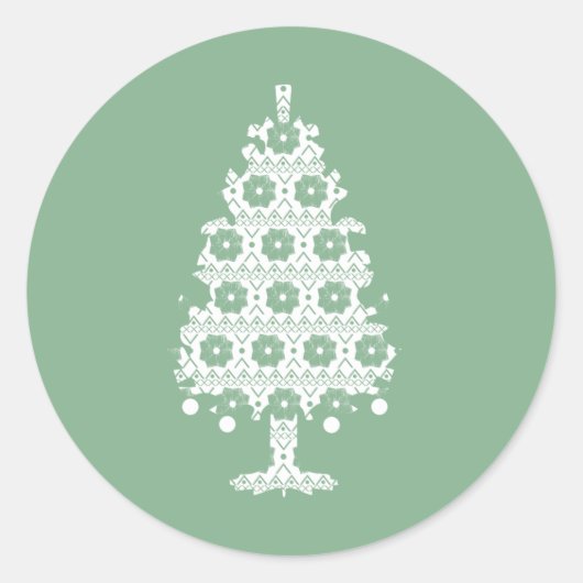 Winter Brei Kerstboom Sticker (Voorkant)