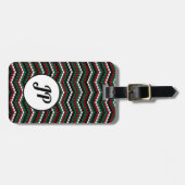 Winter breien chevron gepersonaliseerd ontwerp bagagelabel (Voorkant horizontaal)