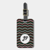 Winter breien chevron gepersonaliseerd ontwerp bagagelabel (Voorkant verticaal)