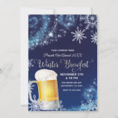 Winter Brew-Fest Beer Party Wonderland Blauw Wit Kaart (Voorkant)