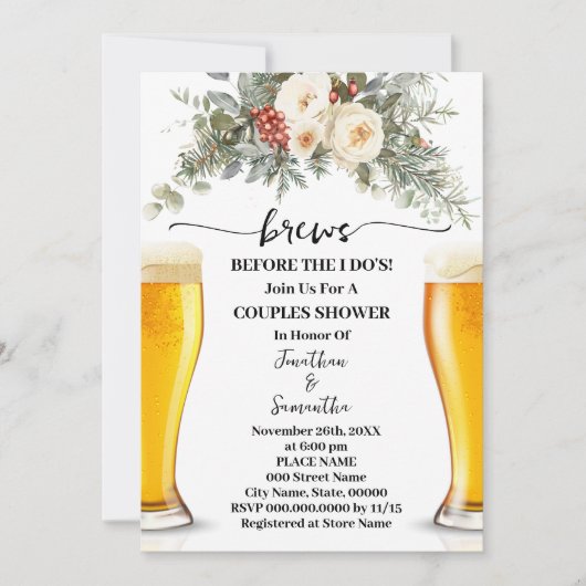 Winter Brews Before I do Couples Shower Kaart (Voorkant)