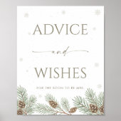 Winter Bridal Shower Advice and Wishes Poster (Voorkant)
