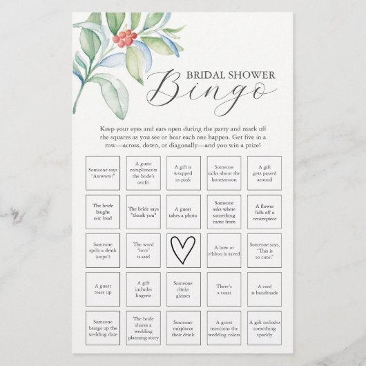 Winter Bridal Shower Bingo Game – Find the Guest Flyer (Voorkant)