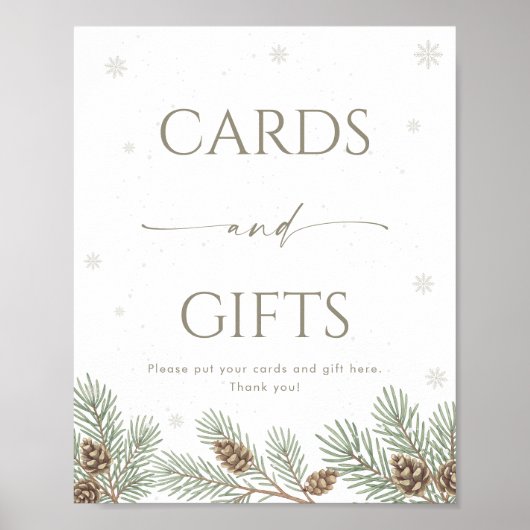 Winter Bridal Shower Cards and Gifts  Poster (Voorkant)