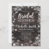 Winter Bridal Shower Invitation, Rustic Bridal Kaart (Voorkant)