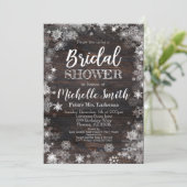 Winter Bridal Shower Invitation, Rustic Bridal Kaart (Staand voorkant)