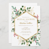 Winter Bridal Shower-uitnodigingen Kaart (Voorkant / Achterkant)