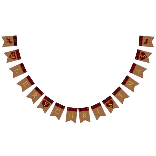 Winter Bride Buffalo Pset Party Merry Kerstry Vlaggetjes (Alle)