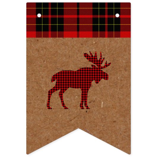 Winter Bride Buffalo Pset Party Merry Kerstry Vlaggetjes (Eerste vlag)