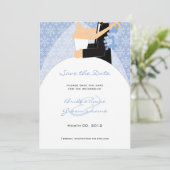 Winter Bride en Groom sparen de kaarten van de Dat (Staand voorkant)