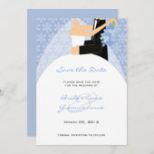 Winter Bride en Groom sparen de kaarten van de Dat (Voorkant / Achterkant)