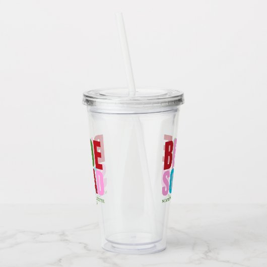 Winter Bride Squad vrijgezellenfeest Acryl Drinkbeker (Links)