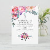 Winter Bridesmaids Luncheon Floral Kaart (Staand voorkant)